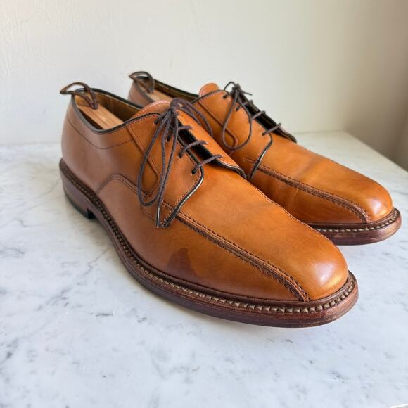 Allen Edmonds Hillcrest Derby Shoes Tan Leather 11.5C Made in USA - Picture 2 of 15